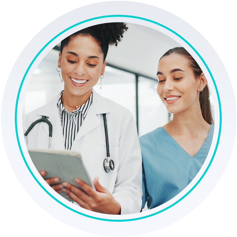 circle-nurses-teal-ipad-smiles